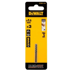 Свердло DeWALT по металу Black & Gold, HSS-G, 1.5 х 40 х 18 мм, 3 шт. (DT20511) зображення 1