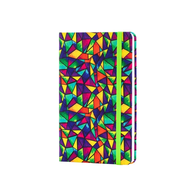 Книга записна Optima А5 Rainbow, тверда обкладинка текстиль, гумка, блок клітинка (O27190-03) - зображення 1
