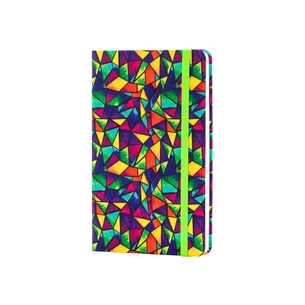 Книга записная Optima А5 Rainbow, твердая обложка текстиль, резинка, блок клетка (O27190-03) изображение 1