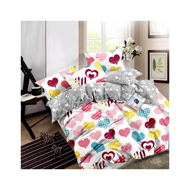 Постільна білизна MirSon Бязь 17-0532-1 Bright hearts 143х210 (2200004090245) - изображение 1