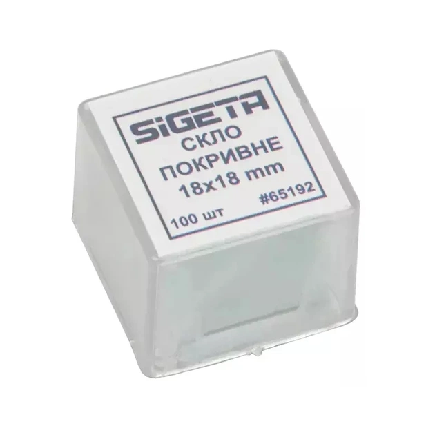 Аксессуар для микроскопов Sigeta Покривне скло 18x18 мм (100 шт) (65192) - изображение 1