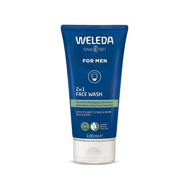 Гель для вмивання Weleda For Men 2 в 1 Для обличчя і бороди 100 мл (4001638589567) - picture 1