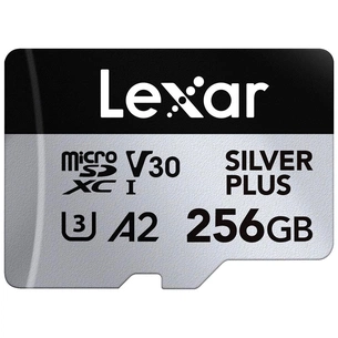 Карта пам'яті Lexar 256GB microSDXC class 10 UHS-I U3 V30 A2 Professional Silver (LMSSIPL256G-BNANG) изображение 1