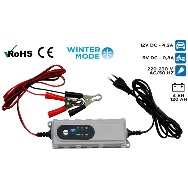 Зарядний пристрій для автомобільного акумулятора Bottari 0,8/4,2a 6v/12v "SMART BC" (28109-IS) - picture 2
