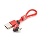 Дата кабель USB 2.0 AM to Micro 5P 0.2m 2.4A black VEGGIEG (YT-UA-20R) - уменьшенное изображение 1