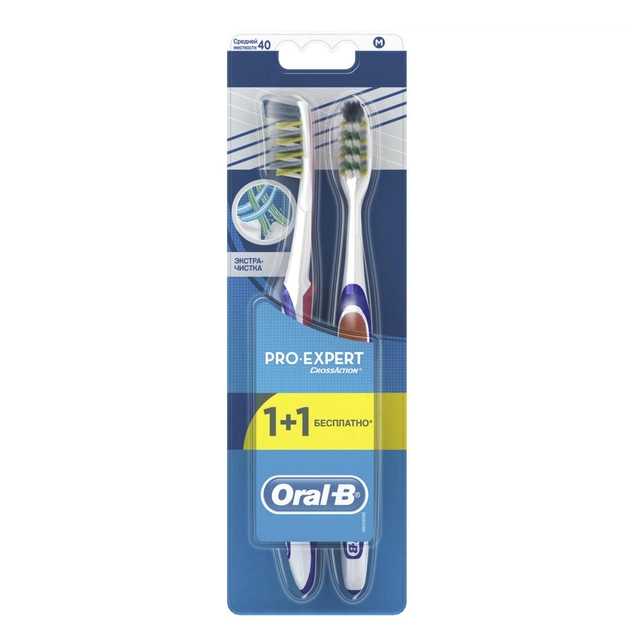 Зубна щітка Oral-B Pro-Expert Екстра Чищення середня 1+1 шт (3014260022235) - зображення 1