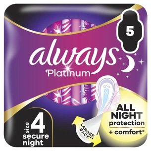 Гігієнічні прокладки Always Platinum Secure Night (Розмір 4) 5 шт. (8001841449821) изображение 1