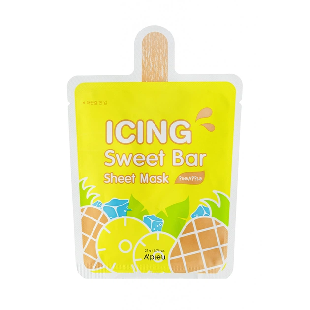 Маска для обличчя A'pieu Icing Sweet Bar Sheet Mask Pineapple ананас 21 г (8809530047750) - изображение 1