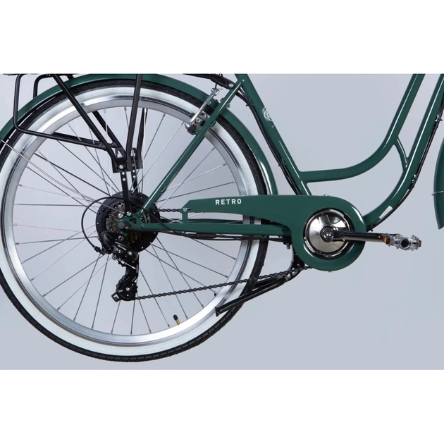 Електровелосипед Dorozhnik 28" eRETRO Vbr FR рама-19" 36B 13А*г 500Вт 2026 зелено-сірий (ELB-D-28-111) - picture 5