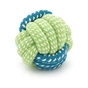 Іграшка для собак Voltronic Мотузка-апорт із вузлами форма кулі з петлею d 6 см зелено-синя (YT41100) - зменшене зображення 1
