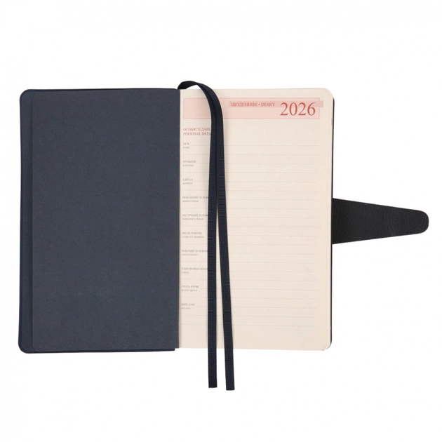 Тижневик Leo planner датований 2026 "Alpha", м‘який, темно-синій, 352 сторінки (252629) - зображення 6