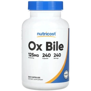 Витаминно-минеральный комплекс Nutricost Бычья желчь, 125 мг, Ox Bile, 240 капсул (NCS67084) изображение 1