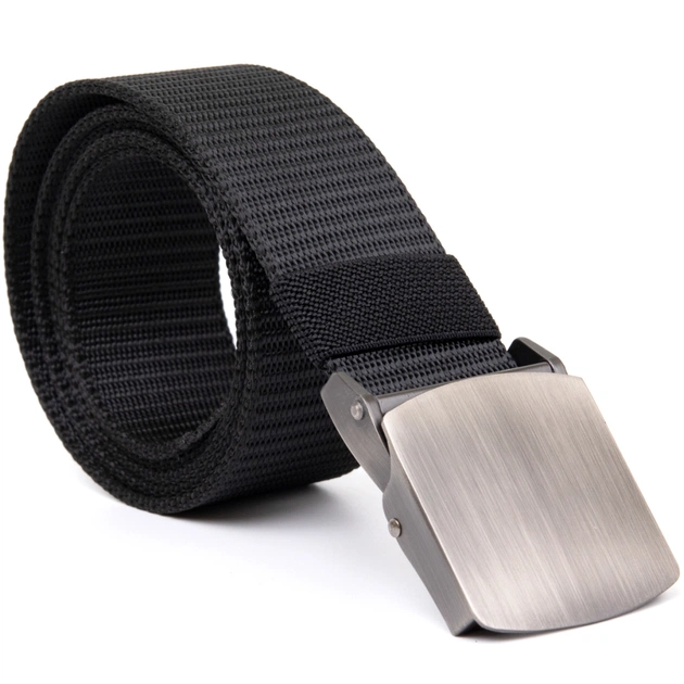 Ремінь Vintage Текстильний з сріблястою пряжкою Чорний (20541) - зображення 2