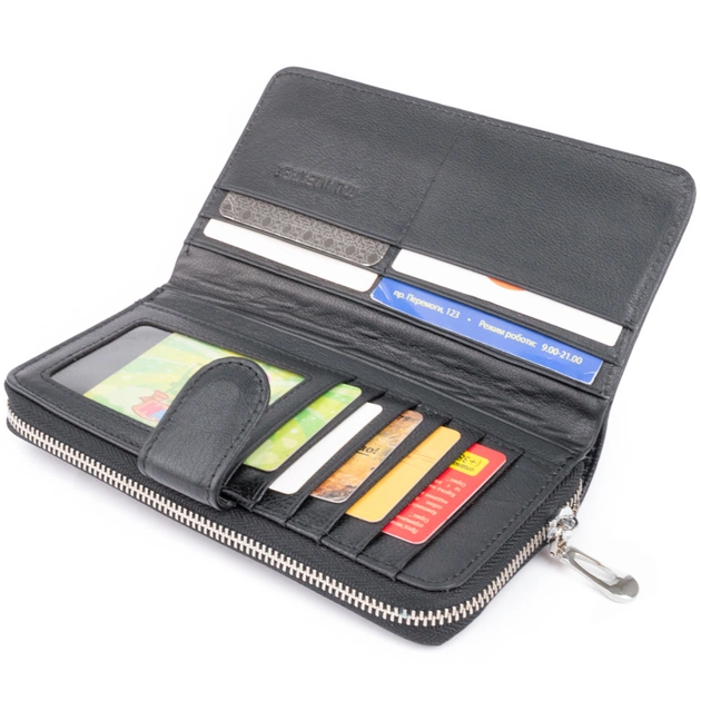 Кошелек ST Leather Из кожи унисекс Черный (19300) - изображение 6