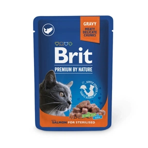 Вологий корм для кішок Brit Premium з лососем для стерилізованих 100 г (8595602548460) зображення 1
