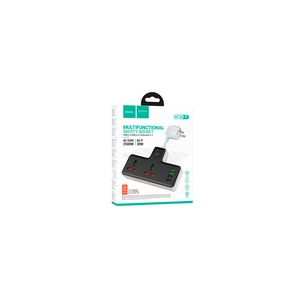 Сетевой фильтр питания HOCO AC12A, 2 роз, 3 USB. USB-C, 30W, 1м, Black (AC12AB) изображение 1