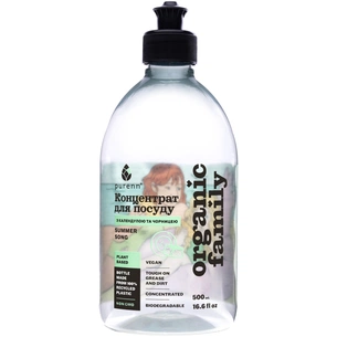 Засіб для ручного миття посуду Purenn Organic Family Summer Song з Лаймом, Календулою та Чорницею 500 мл (4751024880012) зображення 1