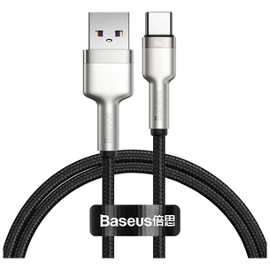 Дата кабель USB 2.0 AM to USB-C 1.0m Cafule Metal 66W black Baseus (CAKF000101) picture 1