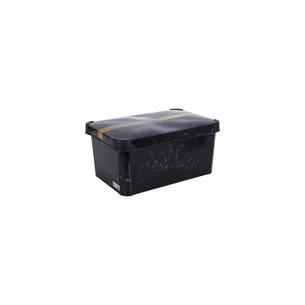 Контейнер для зберігання Violet House 0647 Decor Marble Black 10 л (0647 DECOR Marble BLACK з/кр. 10) зображення 1