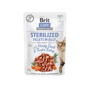 Вологий корм для кішок Brit Care Cat pouch для стерилізованих 85 г (качка та індичка в желе) (8595602540549) зображення 1