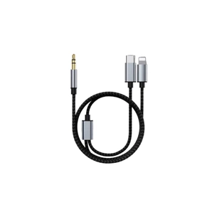 Кабель мультимедійний MH-232 AUX 3.5mm - USB Type-C - Lightning XoKo (XK-MH-232) изображение 1