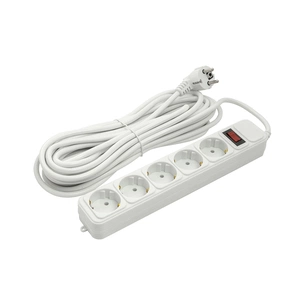 Мережевий фільтр живлення PowerPlant 10 м, 5 розеток (JY-1056/10) (PPSA10M100S5) зображення 1