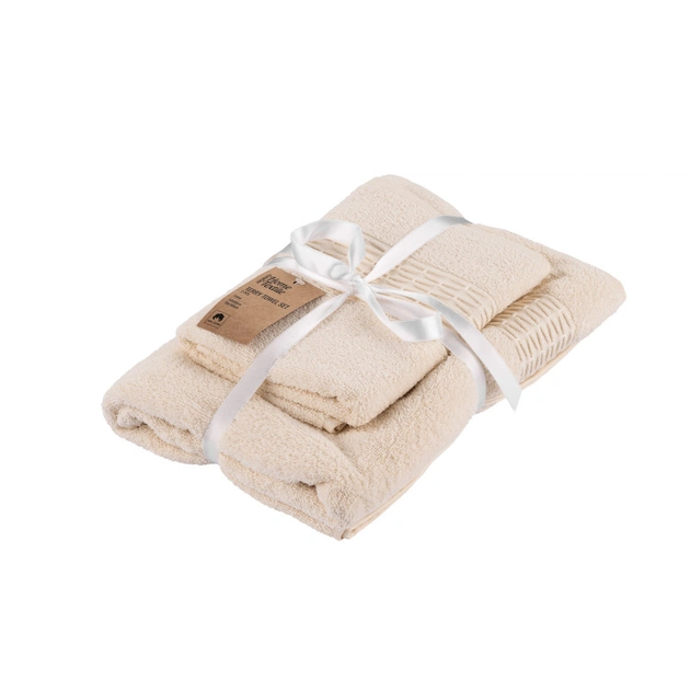 Рушник Ardesto набір махрових Lotus 2 шт 50х90см, 70х140см, 100% бавовна, айворі (ART2357IV) - picture 1