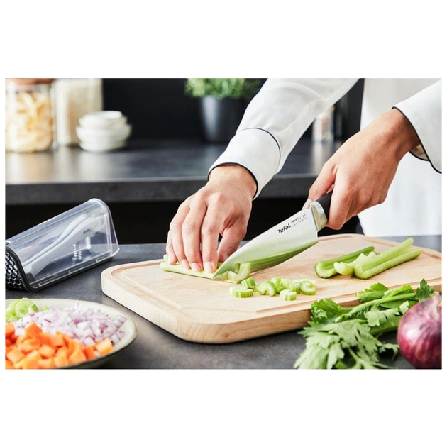 Кухонний ніж Tefal Eversharp, 16.5см, з чохол-точило нержавіюча сталь, чорний (K2569004) - зображення 12