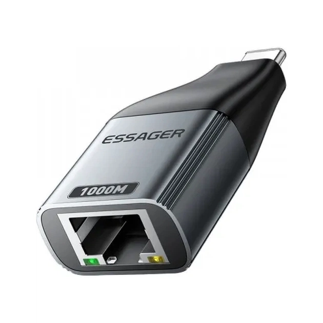 Перехідник USB-C to RJ45 1000Mbps Essager (EZJRJK-MJ0G-P) - picture 3