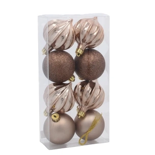 Ялинкова іграшка Chomik пластикові кульки 8 шт, 6 см, шампань (5900779893979_2) зображення 1