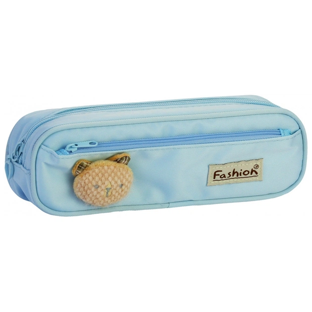 Пенал Cool For School 2 відділення з аплікацією Блакитний (CF6885-lt.blue) - зображення 1