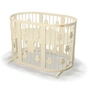 Ліжечко Ingvart трансформер Smart Bed Oval (60х72, 60х120, 60х168 см) слонова кістка з декором "Ведмедики" (1221015) - зменшене зображення 1