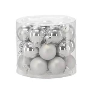Ялинкова іграшка Chomik скляні кульки 24 шт, 2,5 см, срібні (5900779882126_2) изображение 1