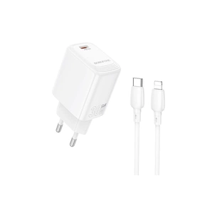 Зарядний пристрій BOROFONE BN28 Fuente USB-C PD30W + cable USB-C to Lightning White (6941991120305) зображення 1