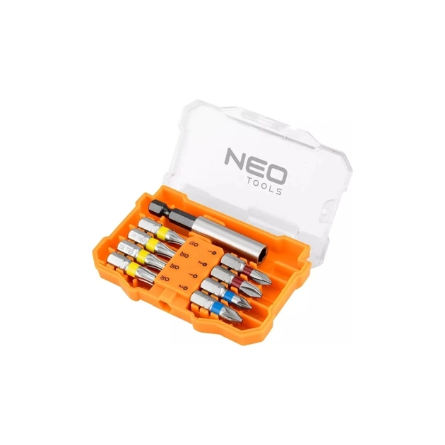 Набор бит Neo Tools 1/4", битодержатель, PH PZ TH, 25mm, сталь S2, кейс, 8шт (56-614) - изображение 1