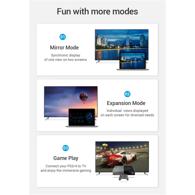 Кабель мультимедійний HDMI M to HDMI M 1.0m 4K cotton braided black zinc alloy Vention (ALMBF) - зображення 7