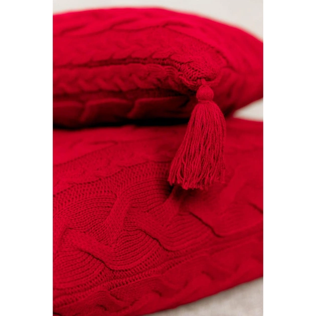 Наволочка Прованс декоративна в'язана Hit Kosa червона 45х45 (031668) - picture 5