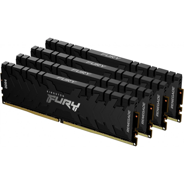 Модуль пам'яті для комп'ютера DDR4 128GB (4x32GB) 3600 MHz Renegade Black Kingston Fury (ex.HyperX) (KF436C18RBK4/128) - зображення 1
