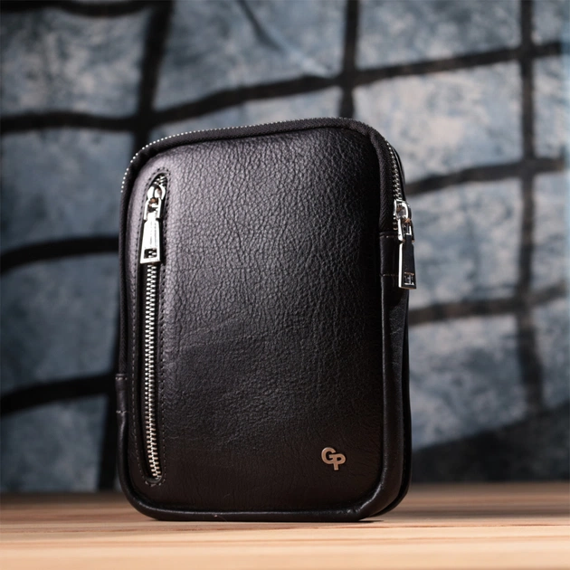 Сумка Grande Pelle Бананка з зернистої натуральної шкіри Чорна (22879) - зображення 10