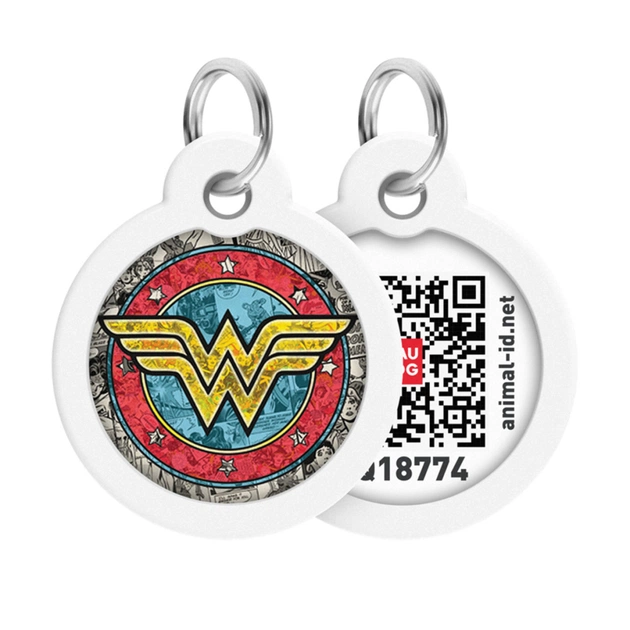 Адресник для тварин WAUDOG Smart ID з QR паспортом "Диво-жінка 2" коло 30 мм (230-1013) - picture 1