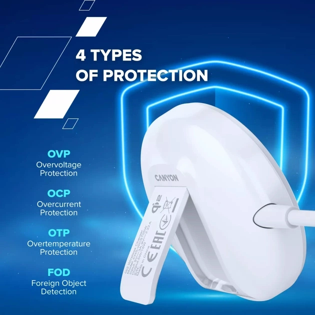 Зарядний пристрій Canyon wireless charger WS-105 15W Qi2 White (CNS-WCS105W) - picture 8