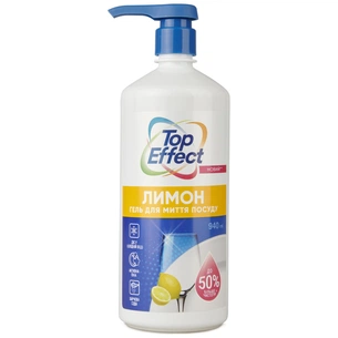 Засіб для ручного миття посуду Top Effect Лимон 940 мл (4820255111551) изображение 1