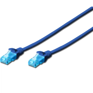 Патч-корд 0.5м, UTP, cat.5e, CCA, blue Digitus (DK-1512-005/B) зображення 1