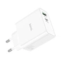 Зарядний пристрій HOCO C113A Awesome 1xUSB-C PD65W + 1xUSB QC3.0 White (6931474790910) - зменшене зображення 3