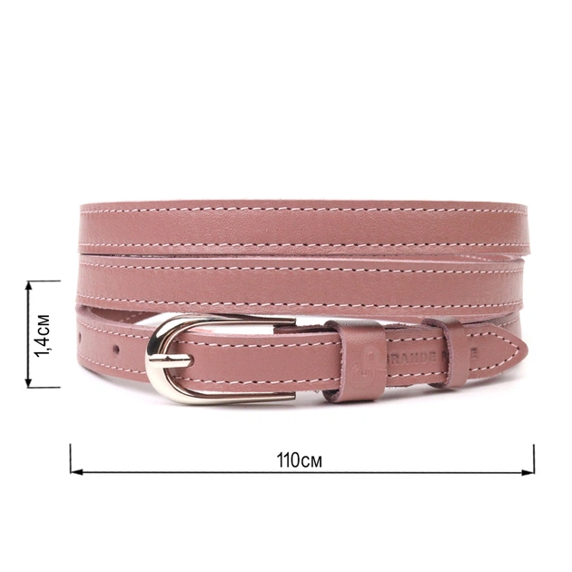 Ремінь Grande Pelle Жіночий з натуральної шкіри Рожевий (21441) - зображення 3