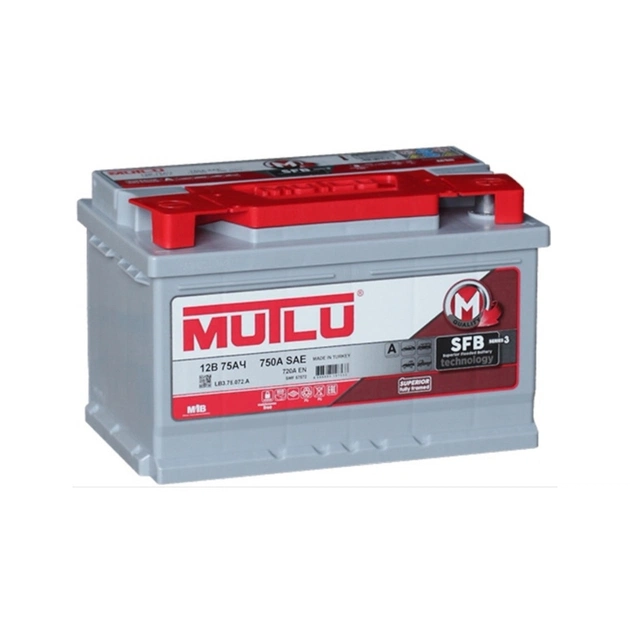 Акумулятор автомобільний MUTLU 75Аh (LB3.75.072.A) - изображение 1