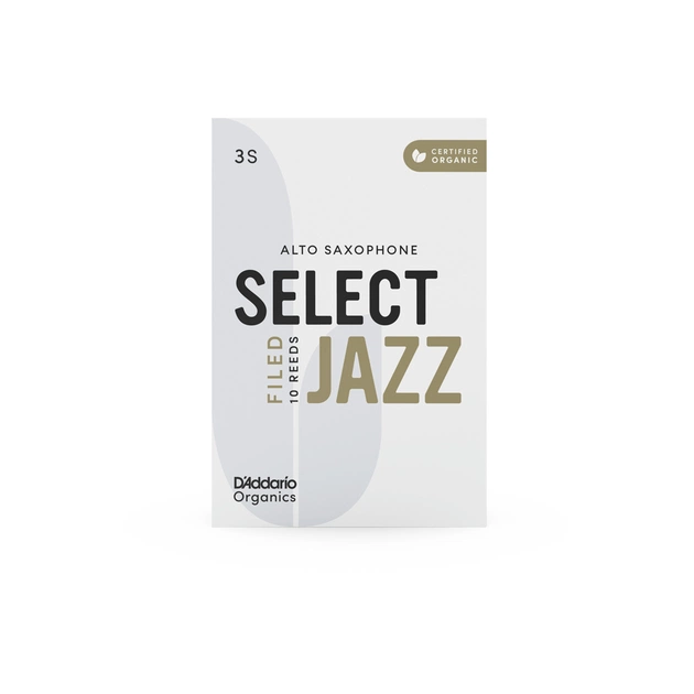 Тростина для саксофона D'Addario Organic Select Jazz - Alto Sax Filed 3S - 10 Pack (ORSF10ASX3S) - изображение 3