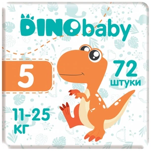 Підгузки Dino Baby Розмір 5 (11-25 кг) 72 шт (2 пачки по 36 шт) (2000998941208) зображення 1
