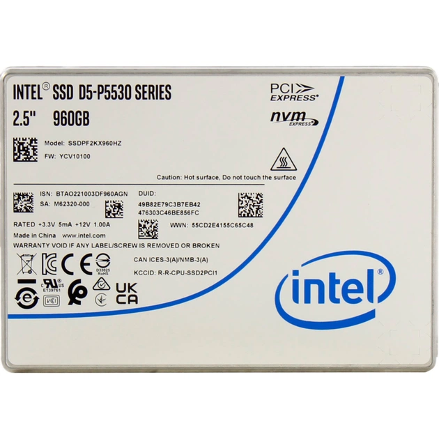 Накопитель SSD U.2 2.5" 960GB D5-P5530 15mm INTEL (SSDPF2KX960HZN1) - изображение 1