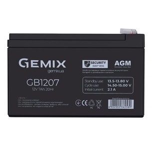 Батарея до ДБЖ Gemix GB 12В 7Ач (GB1207) зображення 1